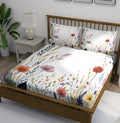 White Wildflower Meadow Garden Bedsheet - Image 1