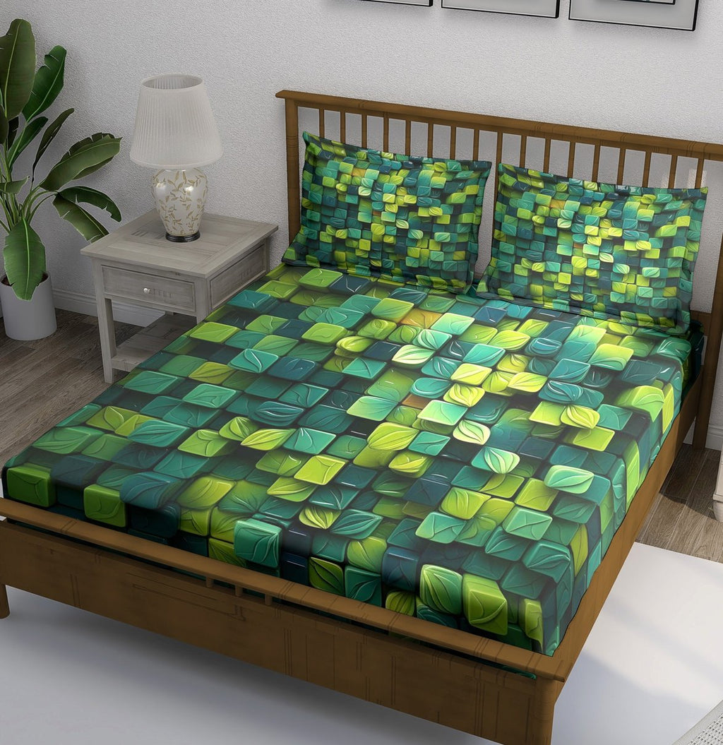 3D Green Geometric Cubes - Image 1