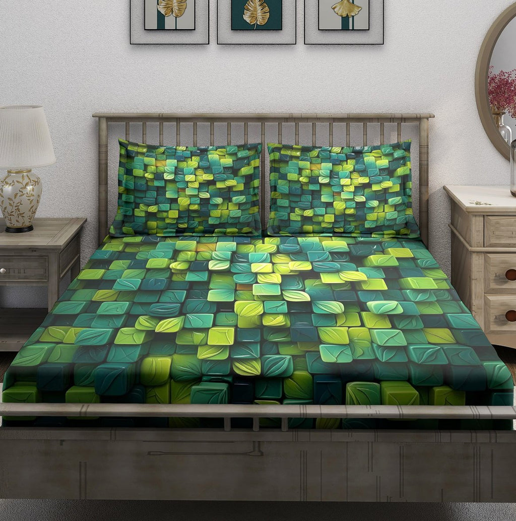 3D Green Geometric Cubes - Image 2