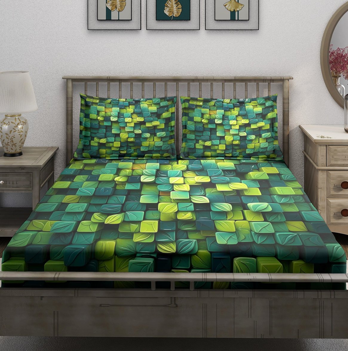 3D Green Geometric Cubes - Image 2