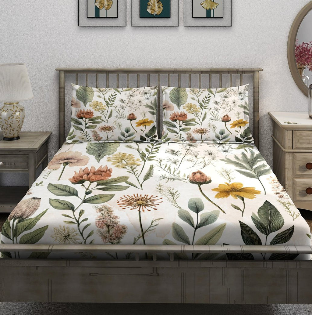 White Vintage Botanical Garden Bedsheet - Image 2