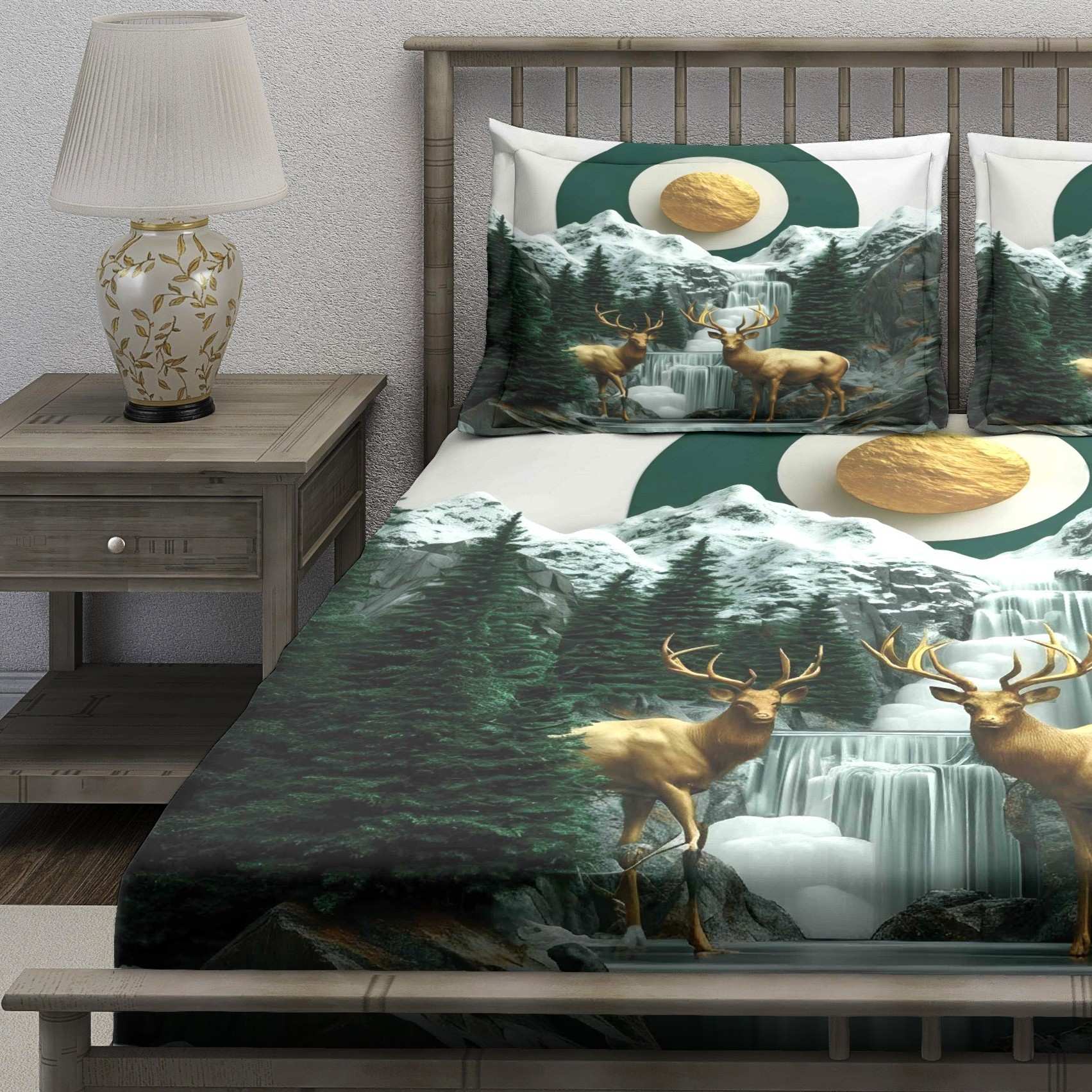 Majestic Deer Waterfall - Image 2