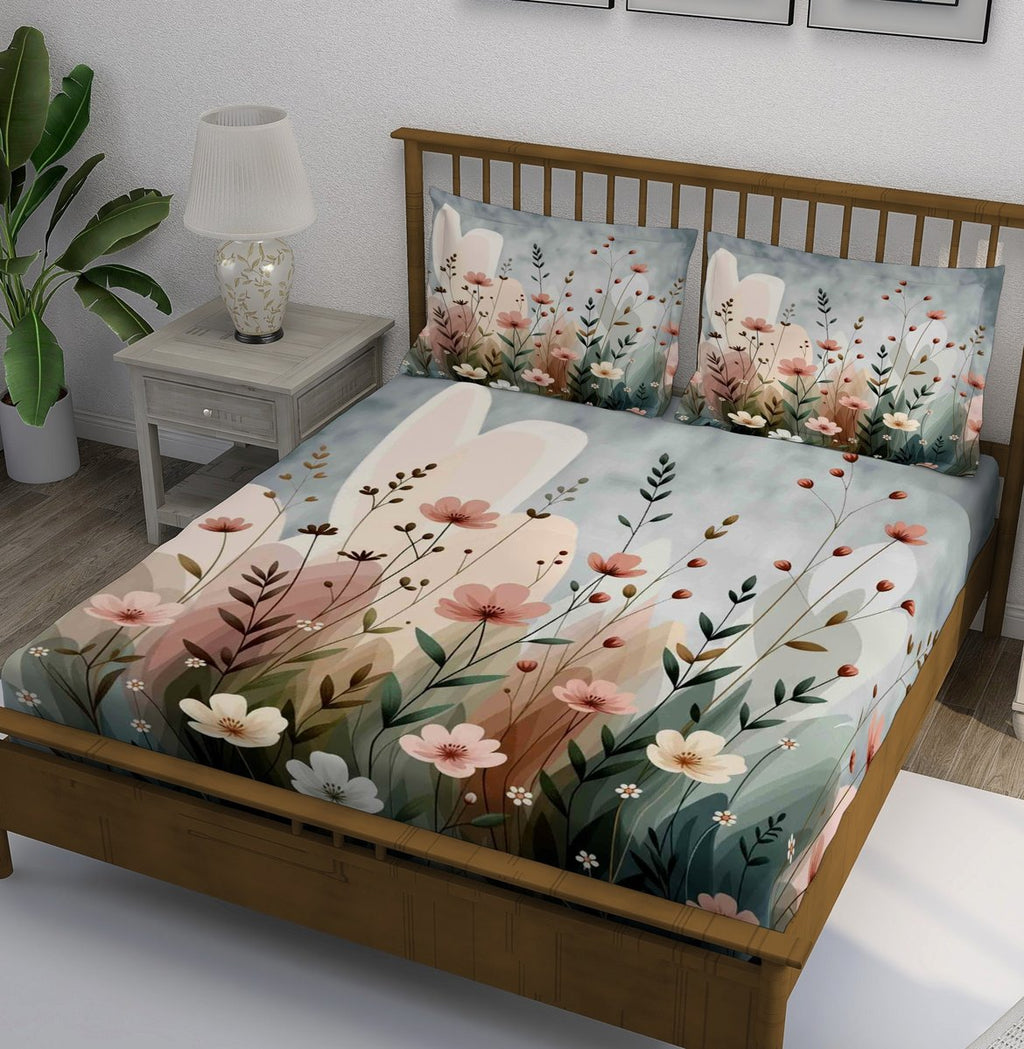 Soft Pink Wildflower Meadow Bedsheet - Image 1