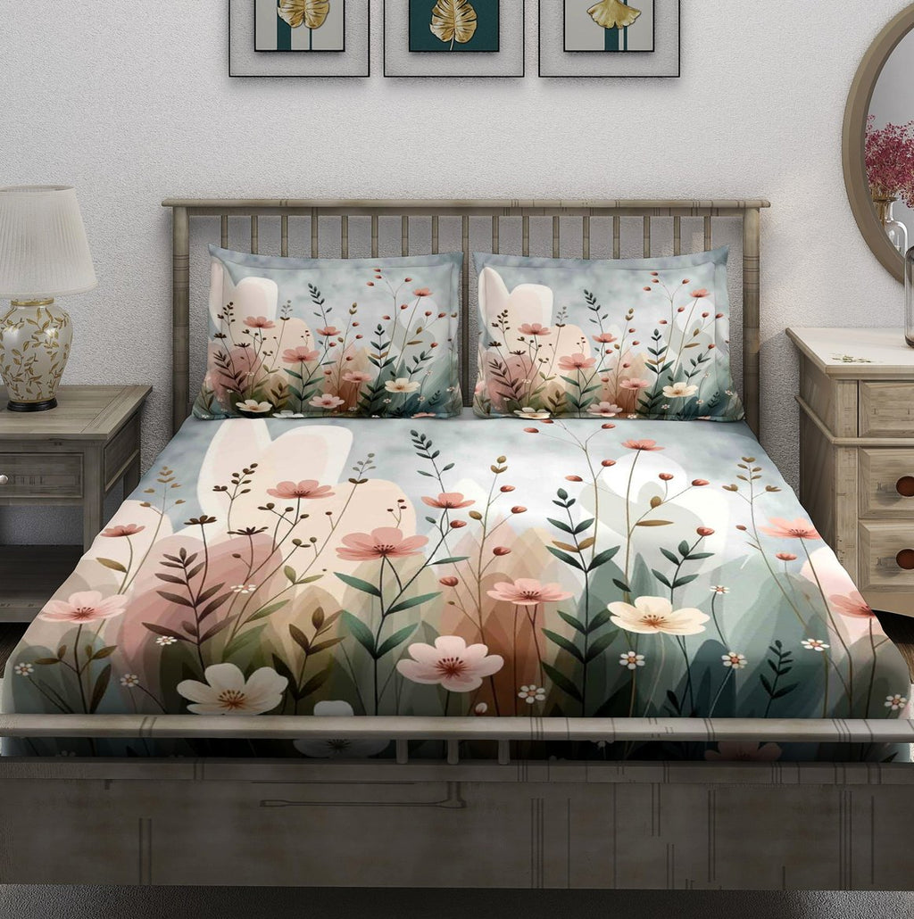 Soft Pink Wildflower Meadow Bedsheet - Image 2