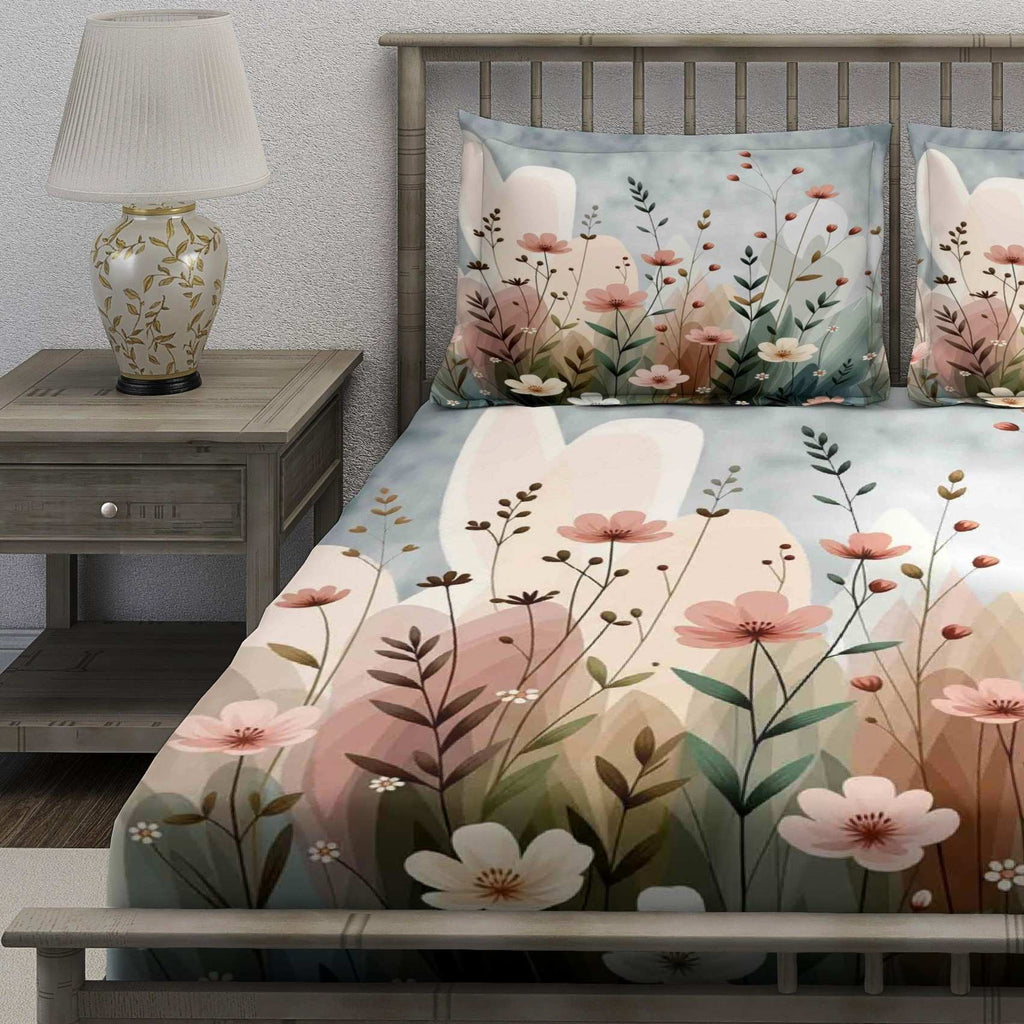 Soft Pink Wildflower Meadow Bedsheet - Image 3