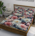 Dark Multicolor 3D Dahlia Bedsheet - Image 1