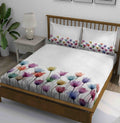 White Pastel Tulip Border Bedsheet - Image 1