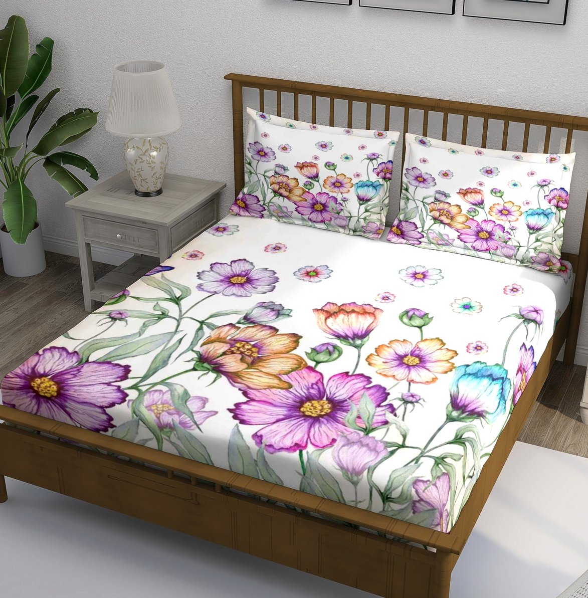 Multicolor Daisy Garden Bedsheet - Image 1