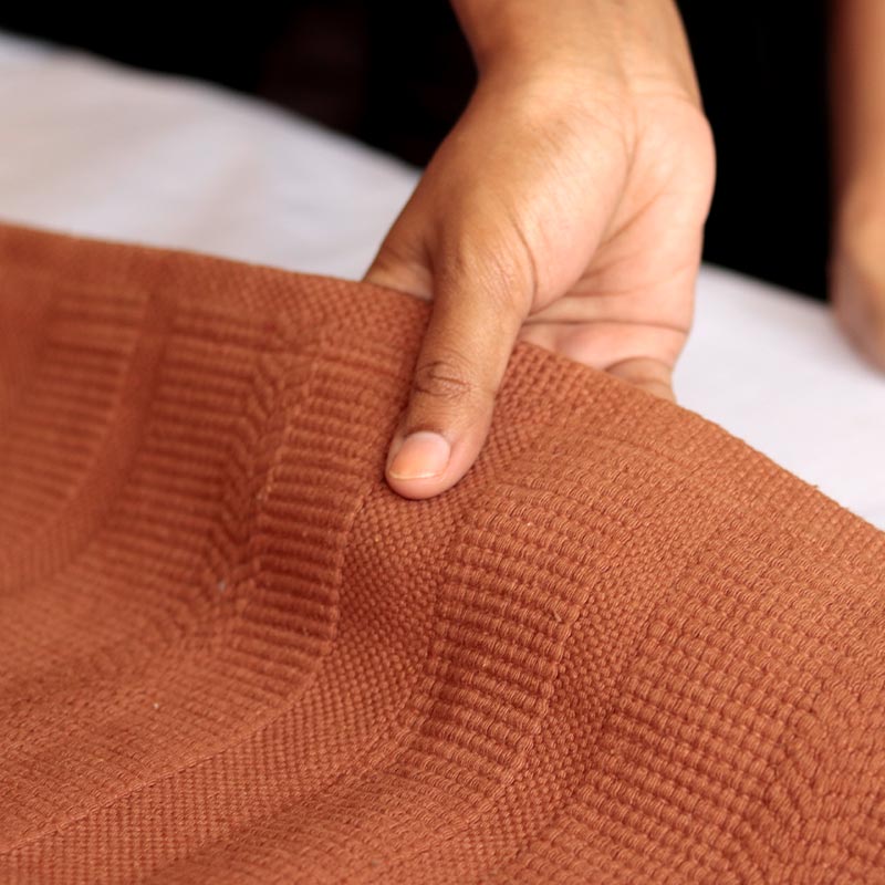 Rust Orange Quilted Table Runner with Textured Pattern - Image 8